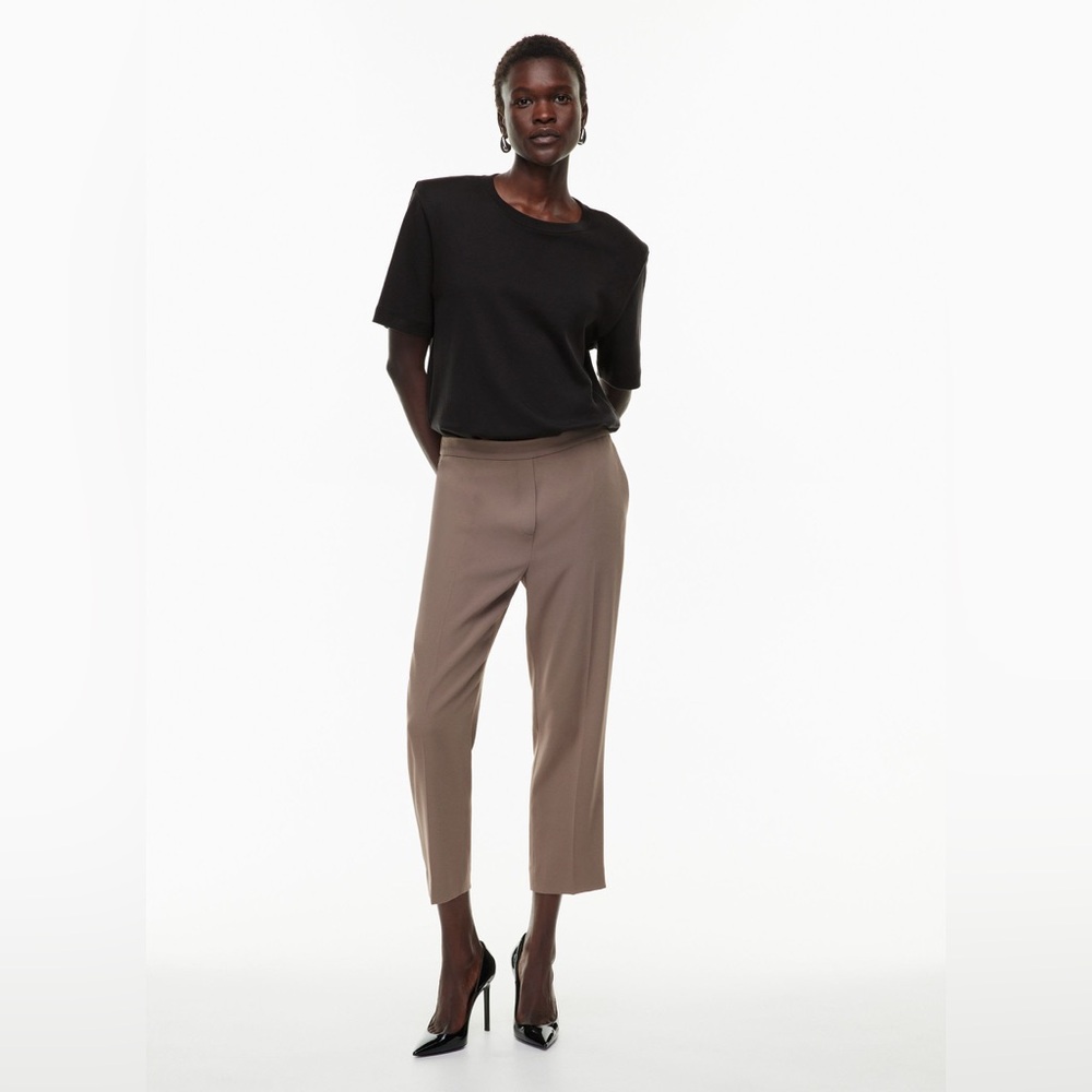 Aritzia Babaton New Conan Cropped Pant, 0, Regular, Deep Taupe